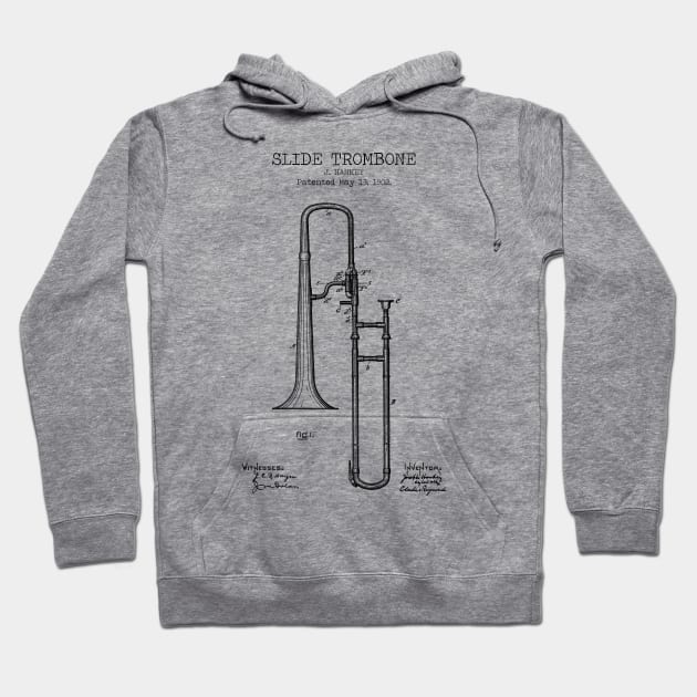 SLIDE TROMBONE patent Hoodie by Dennson Creative